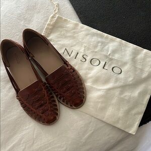 Nisolo Women's Brown Leather Huarache Sandals